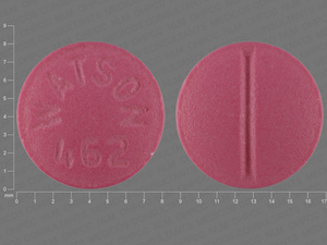Pink Round pill with imprint Watson;462 — Metoprolol tartrate Metoprolol tartrate 50 mg; (view 2)