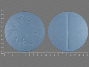 Blue Round pill with imprint Watson;463 — Metoprolol tartrate Metoprolol tartrate 100 mg; (view 2)