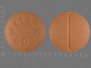 Brown Round pill with imprint WATSON;605 — Labetalol hydrochloride Labetalol hydrochloride 100 mg; (view 4)