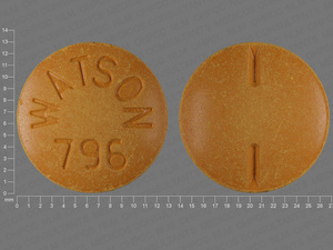 Yellow Round pill with imprint WATSON;796 — Sulfasalazine Sulfasalazine 500 mg; (view 2)