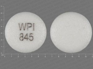 White Round pill with imprint WPI;845 — Glipizide Glipizide 10 mg; (view 4)