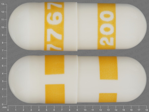 White, yellow Capsule pill with imprint 7767;200 — Celecoxib 200 mg (view 3)