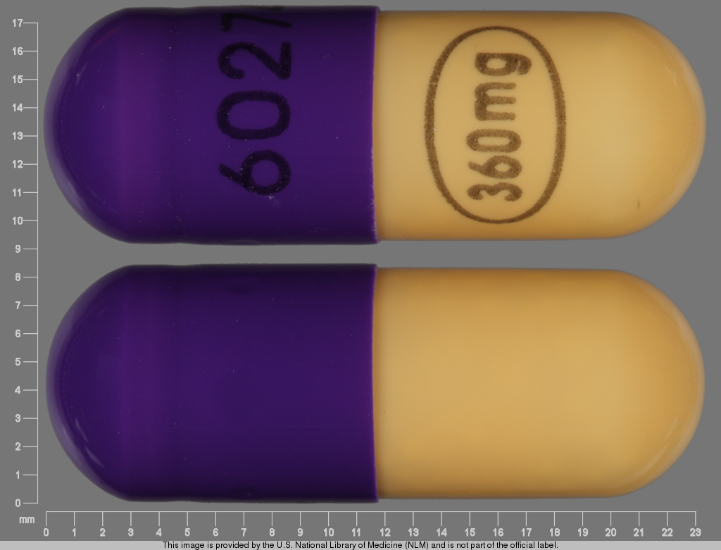 Purple, yellow Capsule pill with imprint 60274;360;mg — Verapamil hydrochloride 360 mg (view 2)
