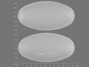 White Oval pill with imprint PD;156;20 — Atorvastatin 20 mg (view 2)