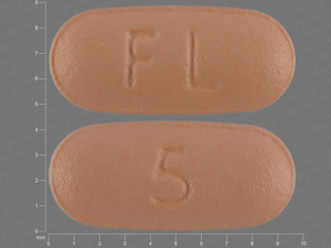 Brown Oval pill with imprint 5;FL — Memantine hydrochloride 5 mg (view 2)