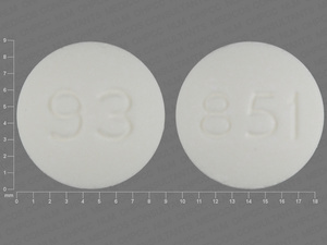 White Round pill with imprint 93;851 — Metronidazole Metronidazole 250 mg; (view 2)
