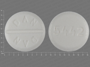 White Round pill with imprint DAN;DAN;5442 — Prednisone Prednisone 10 mg; (view 2)
