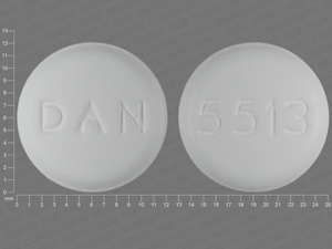 White Round pill with imprint DAN;5513 — Carisoprodol Carisoprodol 350 mg; (view 2)
