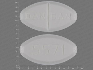 White Oval pill with imprint DAN;DAN;5571 — Trimethoprim (view 2)