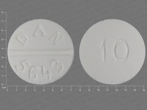 White Round pill with imprint DAN;5643;10 — Minoxidil Minoxidil 10 mg; (view 2)