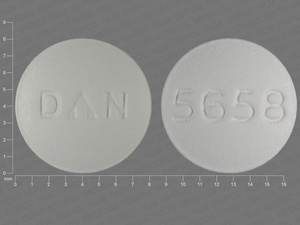 White Round pill with imprint DAN;5658 — Cyclobenzaprine hydrochloride Cyclobenzaprine hydrochloride 10 mg; (view 2)