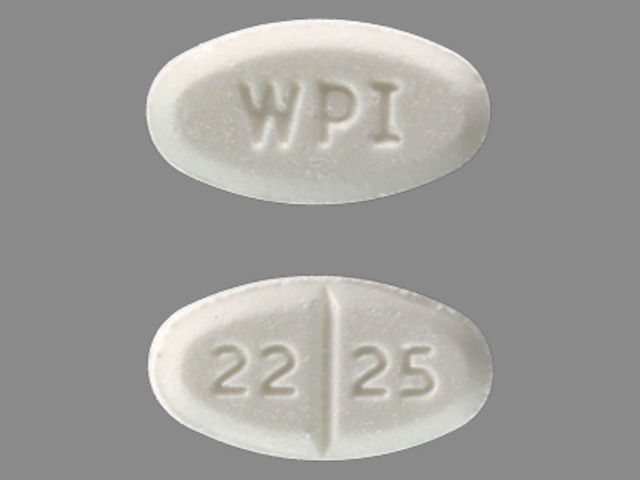 White Oval pill with imprint WPI;22;25 — Desmopressin acetate 0.1 mg (view 2)