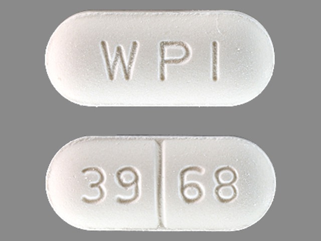White Oval pill with imprint WPI;39;68 — Chlorzoxazone 500 mg (view 2)
