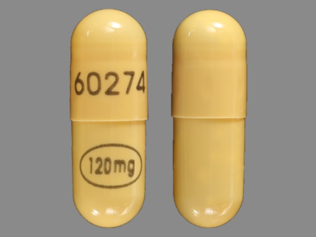 Yellow Capsule pill with imprint 60274;120;mg — Verapamil hydrochloride 120 mg (view 2)