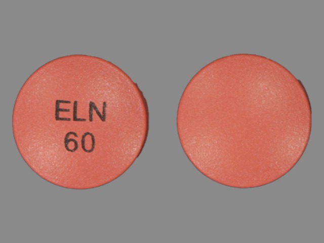 Brown Round pill with imprint ELN;60 — Afeditab Nifedipine 60 mg; (view 2)