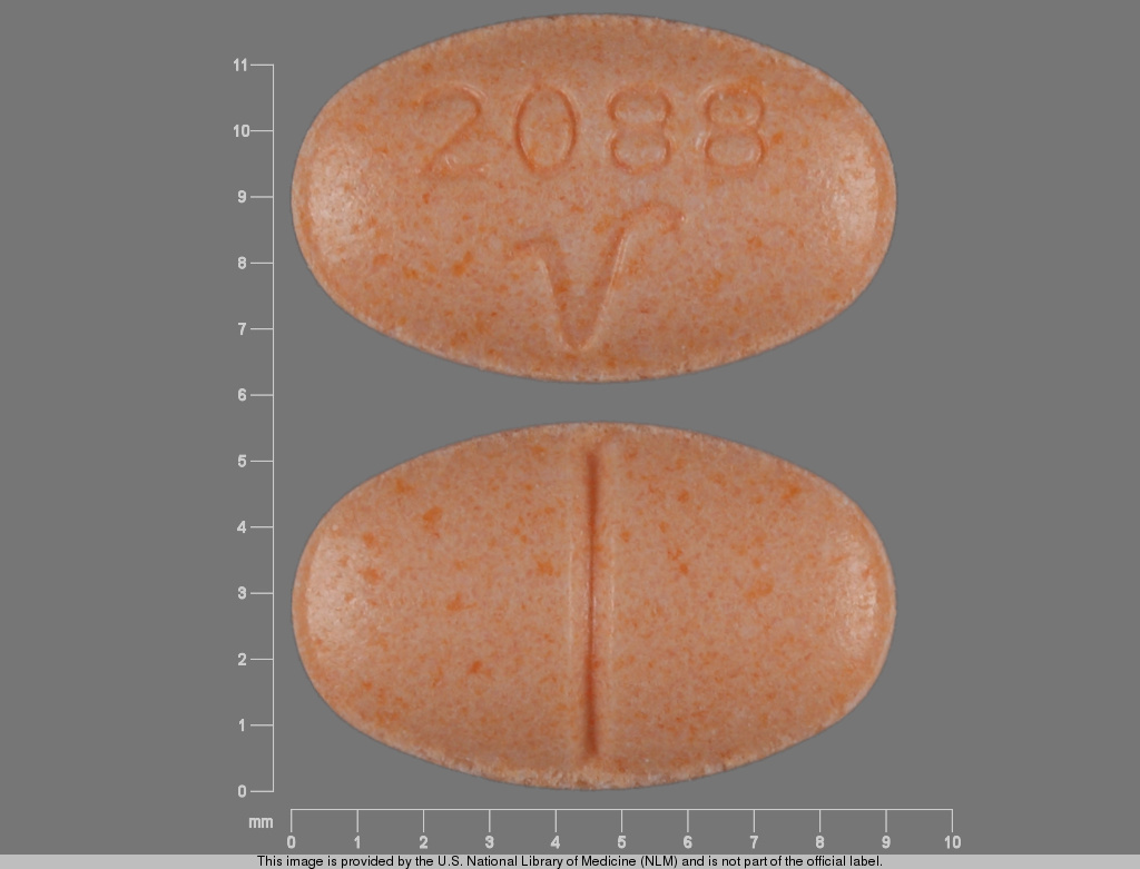 Orange Oval pill with imprint 2088;v — Alprazolam 0.5 mg (view 2)