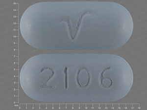Blue Oval pill with imprint 2106;V — Amitriptyline hydrochloride Amitriptyline hydrochloride 150 mg; (view 2)