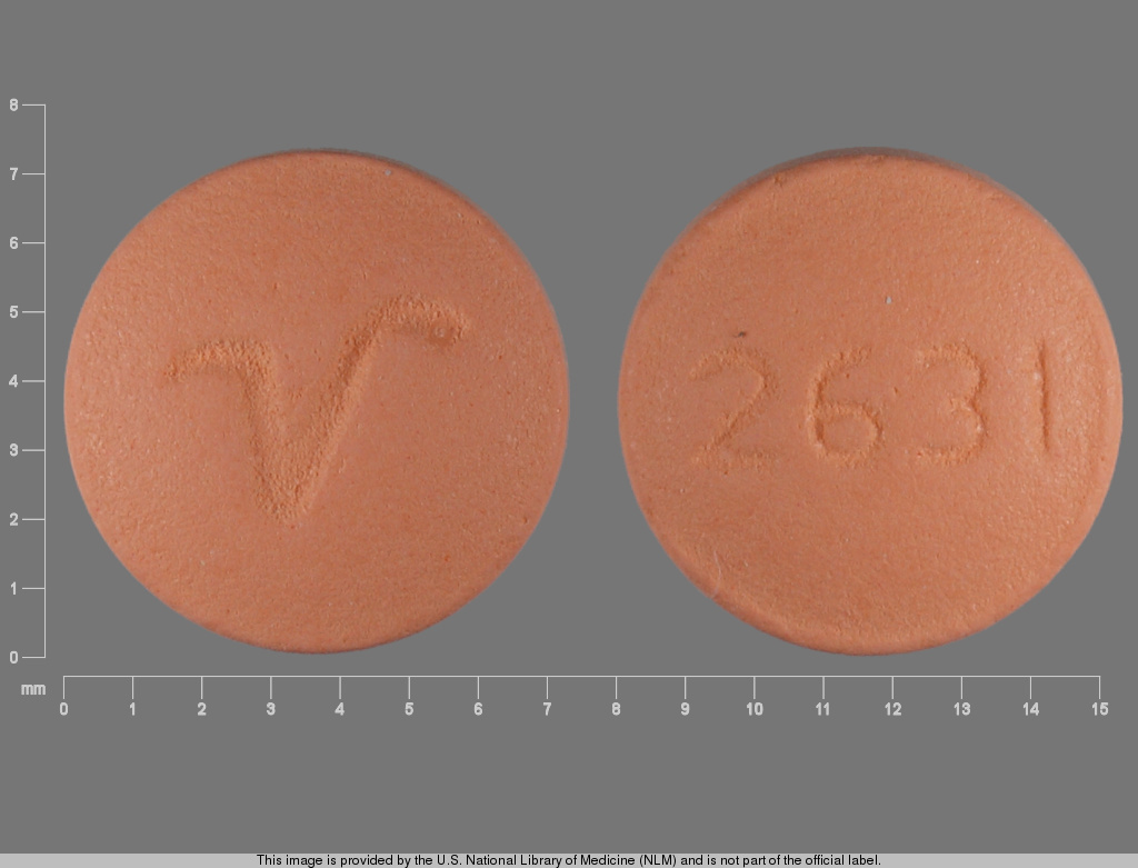 Orange Round pill with imprint 2631;V — Cyclobenzaprine hydrochloride 5 mg (view 2)