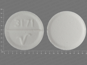 White Round pill with imprint 3171;V — Furosemide Furosemide 80 mg; (view 2)