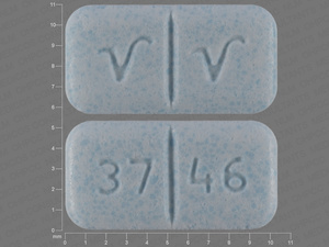 Blue Rectangle pill with imprint 37;46;V;V — Glimepiride Glimepiride 4 mg; (view 2)