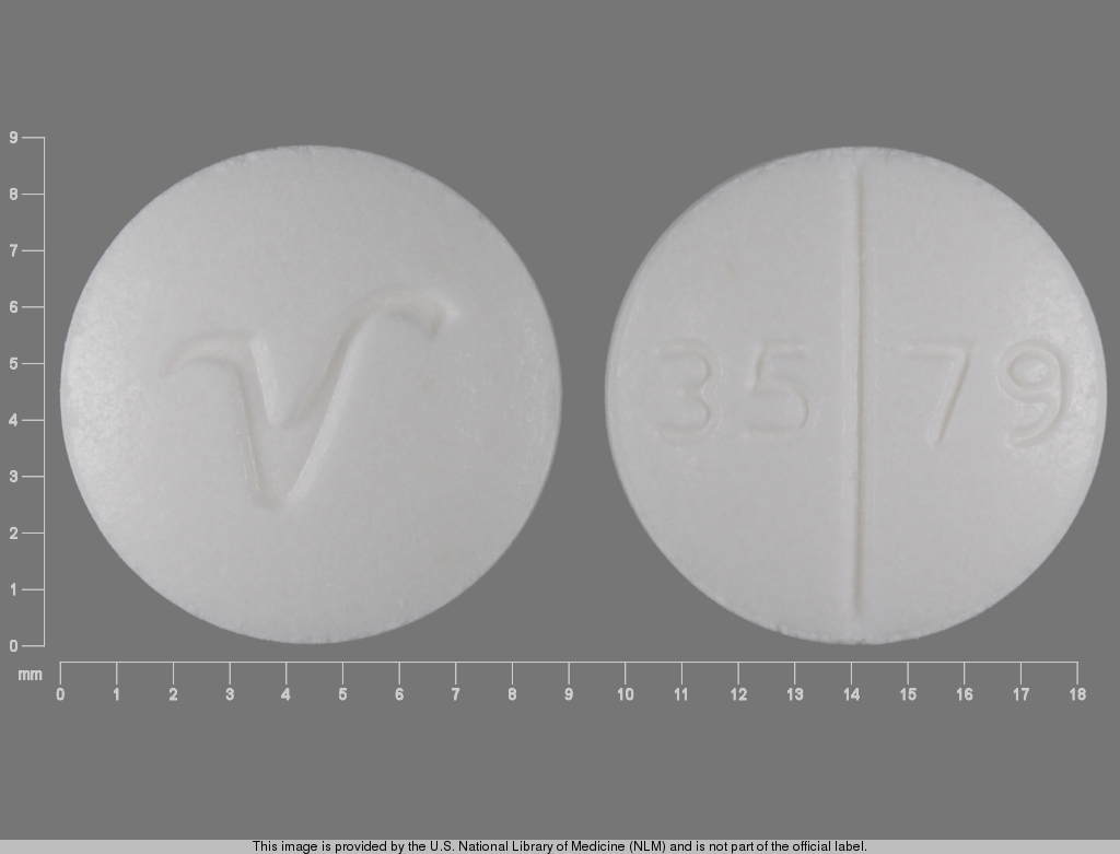 White Round pill with imprint 3579;V — Hydrocortisone Hydrocortisone 10 mg; (view 2)