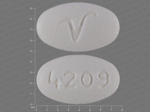 White Oval pill with imprint 4209;V — Lisinopril Lisinopril 2.5 mg; (view 3)