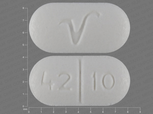 White Capsule pill with imprint 42;10;V — Lisinopril Lisinopril 5 mg; (view 2)