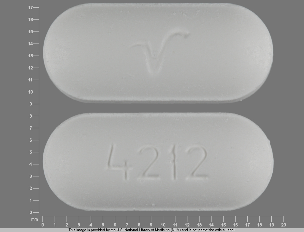 White Oval pill with imprint 4212;V — Methocarbamol Methocarbamol 750 mg; (view 3)