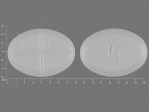 White Oval pill with imprint 42;16;V;4 — Methylprednisolone Methylprednisolone 4 mg; (view 3)