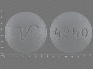 Gray Round pill with imprint 4940;V — Perphenazine Perphenazine 2 mg; (view 5)