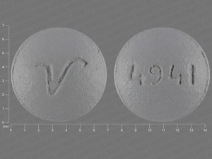 Gray Round pill with imprint 4941;V — Perphenazine Perphenazine 4 mg; (view 4)