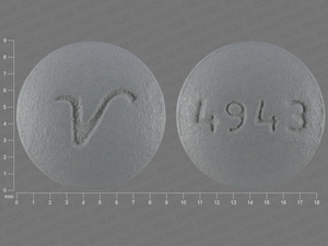 Gray Round pill with imprint 4943;V — Perphenazine Perphenazine 16 mg; (view 14)