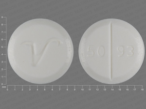 White Round pill with imprint 50;93;V — Prednisone Prednisone 10 mg; (view 2)