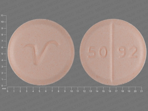 Orange Round pill with imprint 50;92;V — Prednisone Prednisone 20 mg; (view 2)