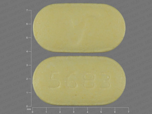 Yellow Oval pill with imprint 5683;V — Risperidone Risperidone 0.25 mg; (view 2)