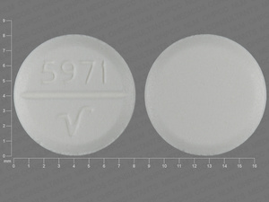 White Round pill with imprint 5971;V — Trihexyphenidyl hydrochloride Trihexyphenidyl hydrochloride 2 mg; (view 3)