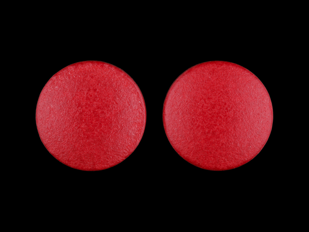 Red Round pill — Ferrous sulfate Ferrous sulfate 65 mg; (view 2)