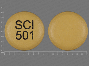 Yellow Round pill with imprint SCI;501 — Nisoldipine Nisoldipine 17 mg; (view 2)