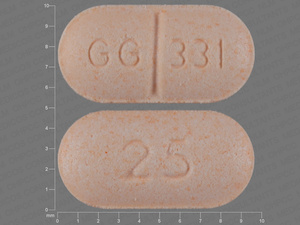 Orange Capsule pill with imprint 25;GG;331 — Levothyroxine sodium Levothyroxine sodium 25 ug; (view 2)