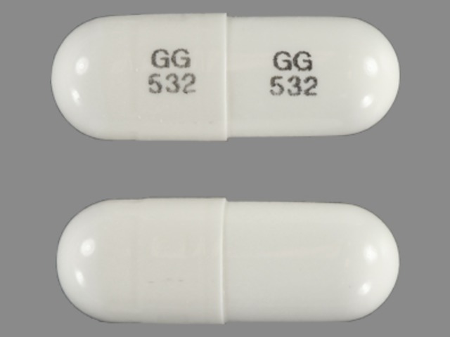 White Capsule pill with imprint GG532 — Temazepam Temazepam 30 mg; (view 2)