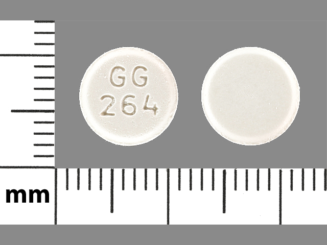 White Round pill with imprint GG264 — Atenolol Atenolol 100 mg; (view 2)