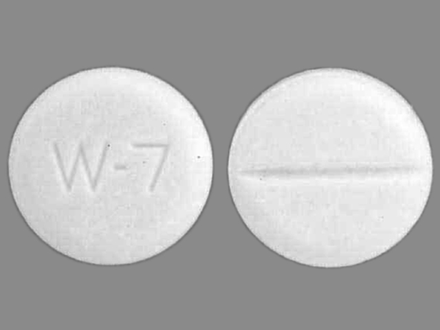 White Round pill with imprint W;7 — Captopril Captopril 12.5 mg; (view 2)