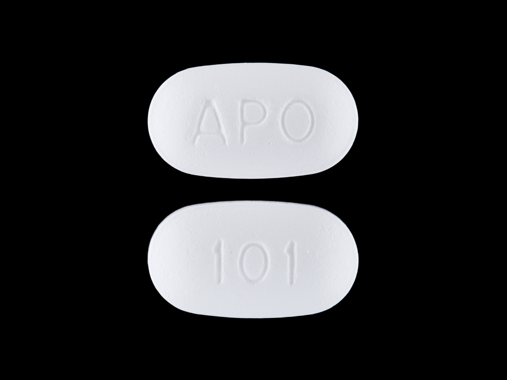 White Oval pill with imprint APO;101 — Paroxetine Paroxetine hydrochloride anhydrous 40 mg; (view 2)