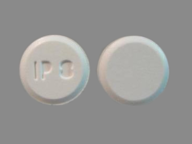 White Round pill with imprint IP;8 — Amlodipine besylate Amlodipine besylate 10 mg; (view 2)