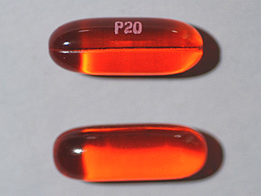 Orange Oval pill with imprint P20 — Extra strength stool softener laxative Docusate sodium 250 mg; (view 2)