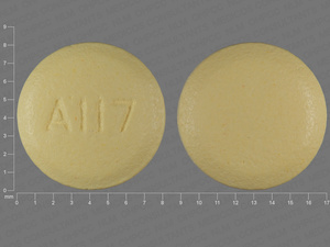 Yellow Round pill with imprint A117 — Zolpidem tartrate Zolpidem tartrate 6.25 mg; (view 2)