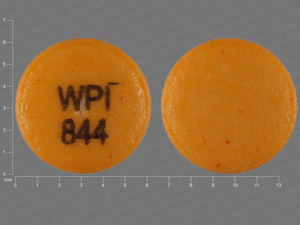 Orange Round pill with imprint WPI;844 — Glipizide Glipizide 5 mg; (view 5)