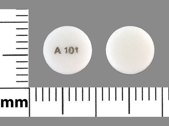 White Round pill with imprint A101 — Bupropion hydrochloride Bupropion hydrochloride 150 mg; (view 2)