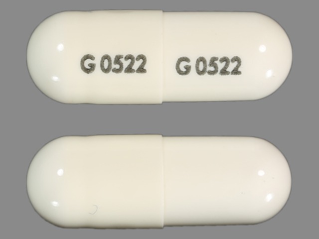 White Capsule pill with imprint G;0522 — Fenofibrate Fenofibrate 134 mg; (view 2)