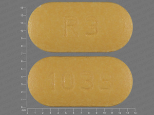 Yellow Oval pill with imprint R3;1039 — Risperidone Risperidone 3 mg; (view 2)